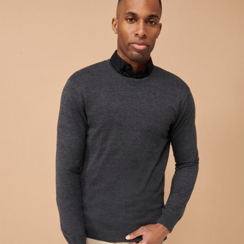 Henbury Lightweight Cotton Acrylic Crew Neck Sweater Thumbnail