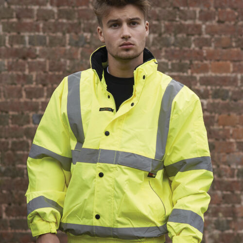 Warrior Hi-Vis Fleece Lined Bomber Jacket Thumbnail